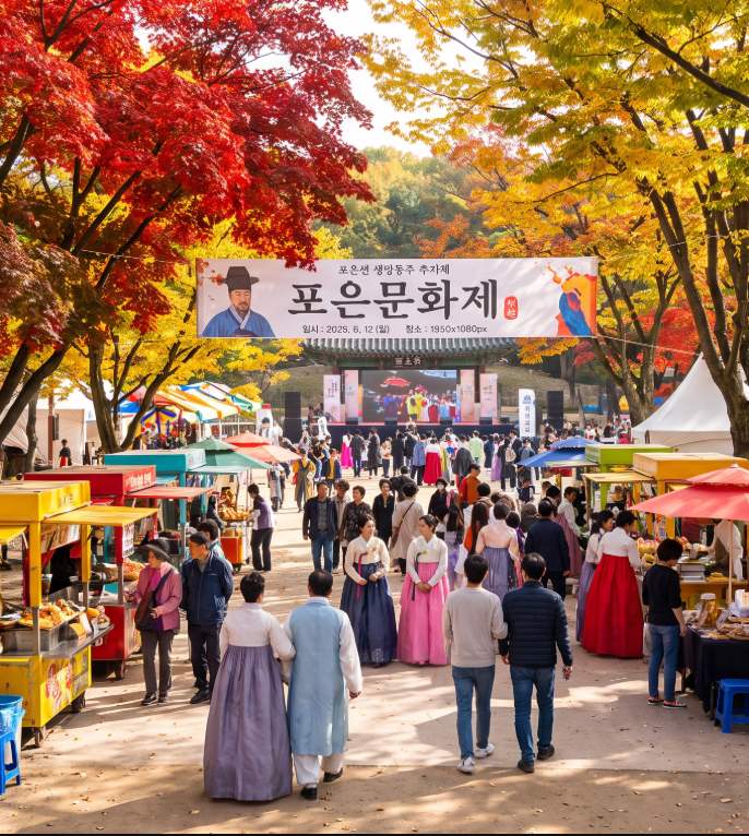 Autumn foliage along the forested paths near Jeong Mongju tomb in Mohyeon-eup, Yongin