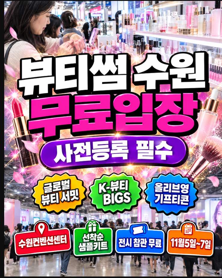 뷰티썸 수원 2026년 11월 5일~7일 현장등록 1만원 대신 무료입장 받는법